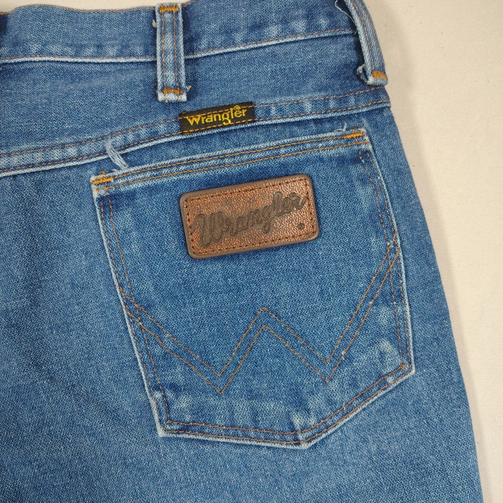 Wrangler Jeans Mens 33x30 Blue Slim Fit Flare Vintage 8161ONV Denim Made in USA - Picture 6 of 11